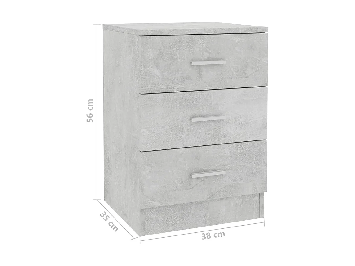 Tables de chevet 2 pcs Gris béton 38 x 35 x 56 cm Aggloméré