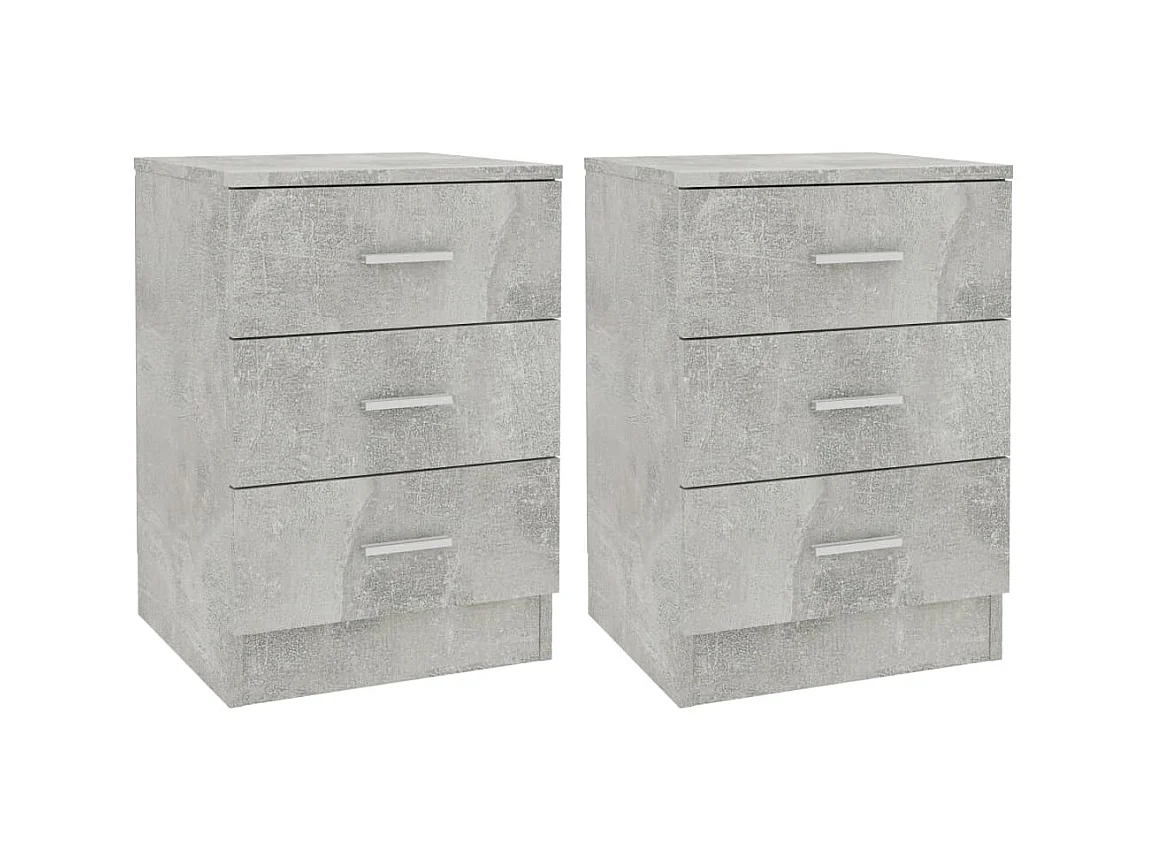 Nachttische 2 Stk. Betongrau 38 x 35 x 56 cm Spanplatte