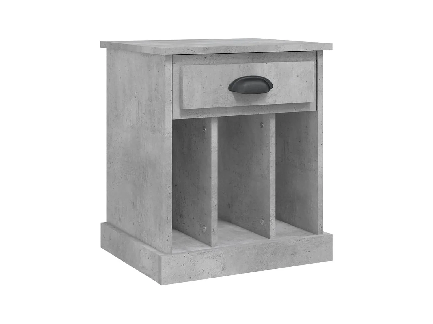 Table de chevet gris béton 43x36x50 cm
