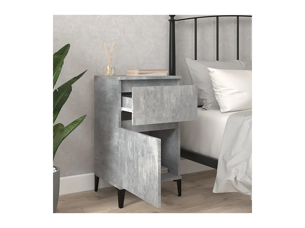 Tables de chevet 2 pcs gris béton 40x35x70 cm