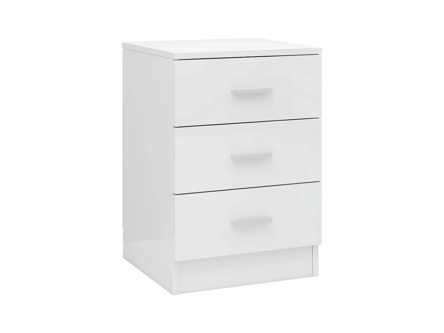 Table de chevet Blanc brillant 38x35x56 cm Aggloméré