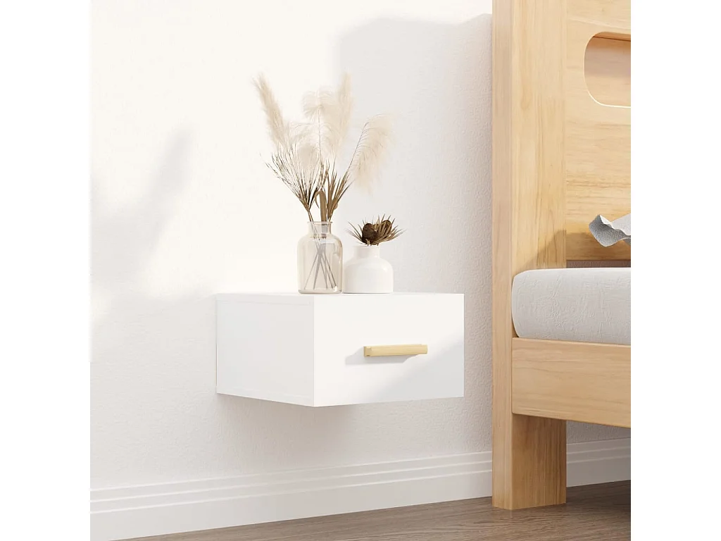 Nachtkastjes voor wandmontage 2 stuks wit 35x35x20 cm