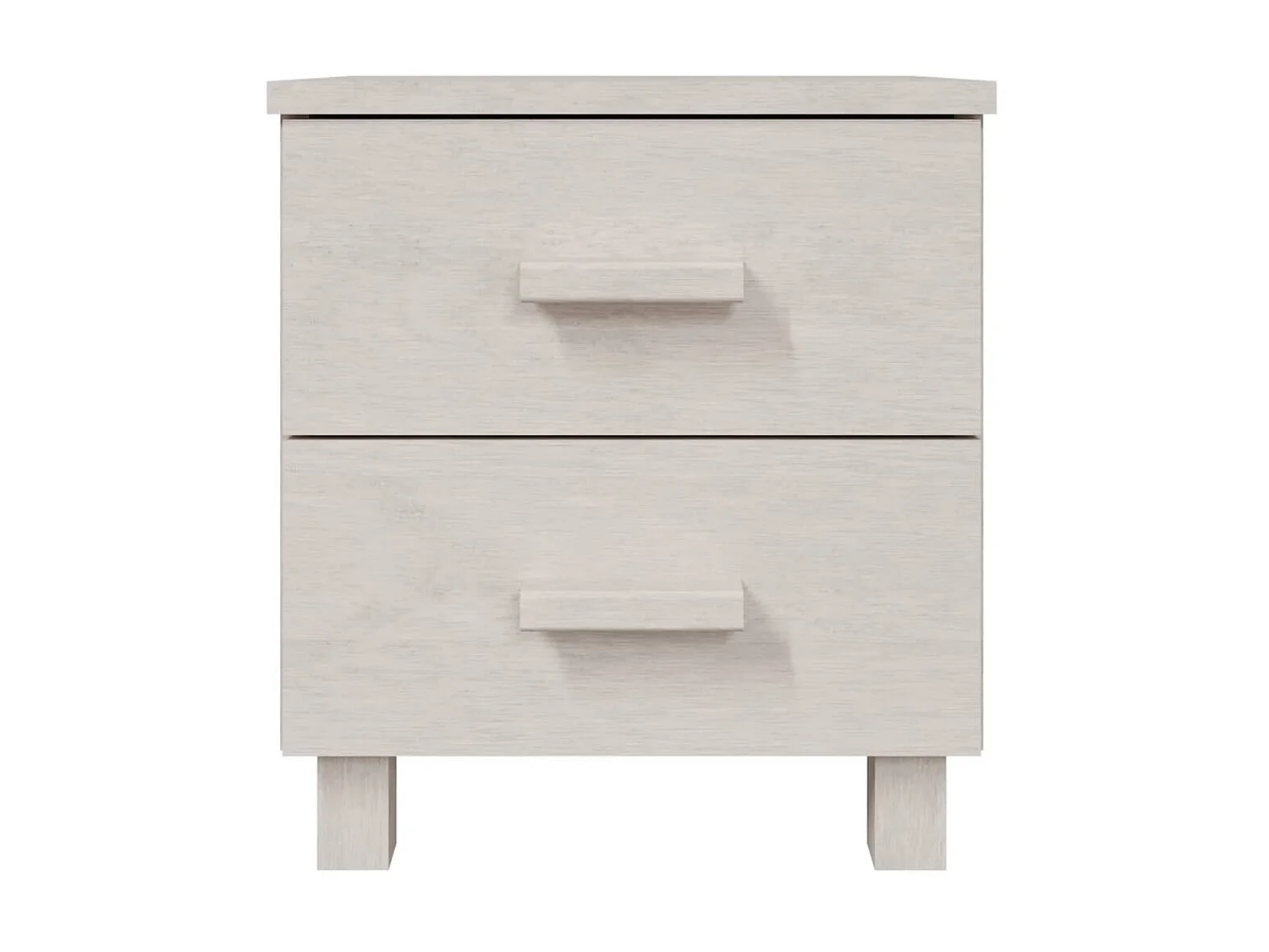 Comodini HAMAR 2 pz Bianco 40x35x44,5 cm Legno massello