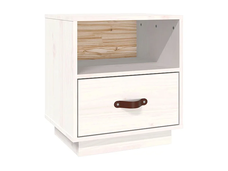 Nachttisch Weiß 40x34x45 cm Massives Kiefernholz