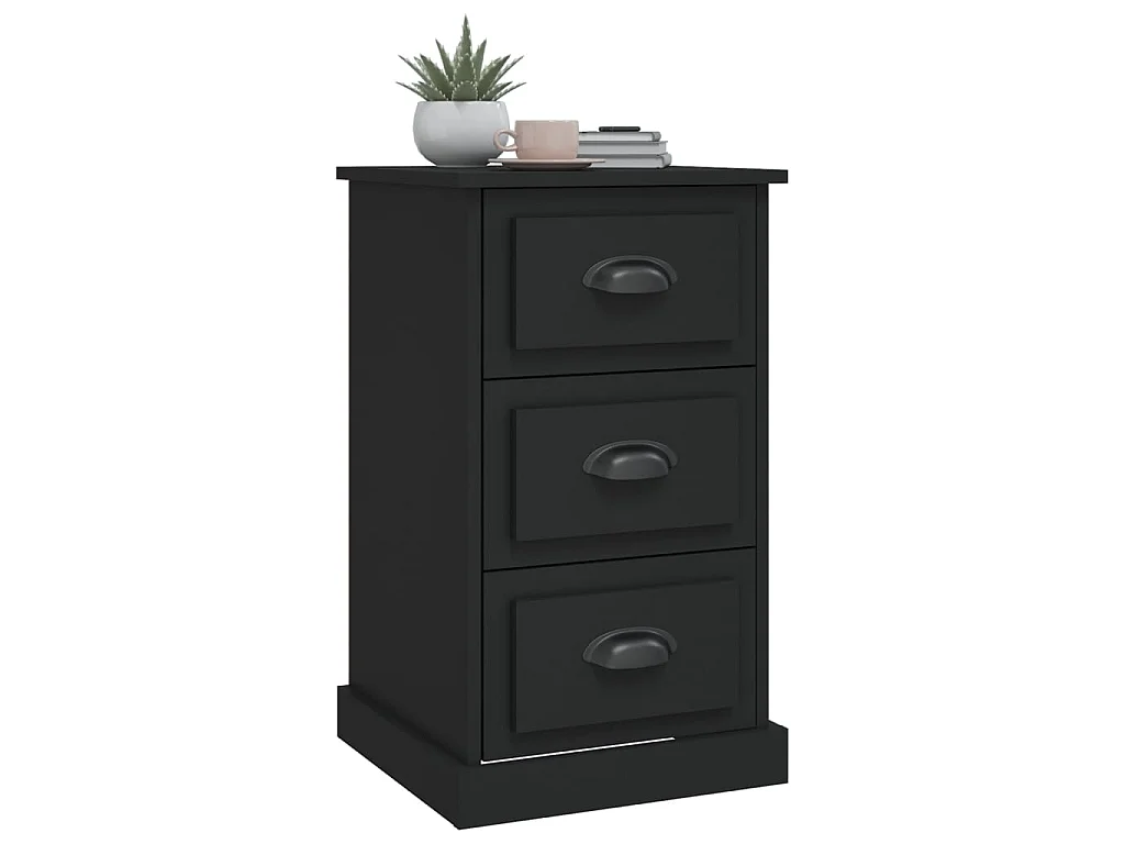 Table de chevet noir 39x39x67 cm bois d’ingénierie