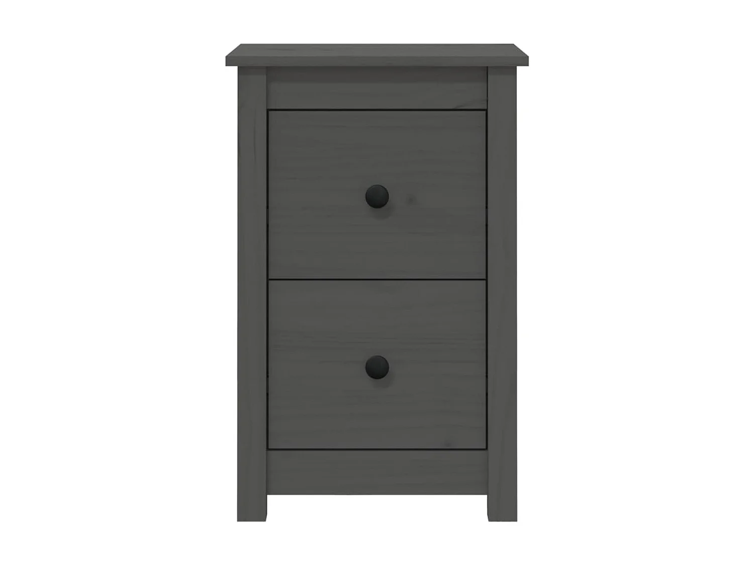 Tables de chevet 2 pcs Gris 40x35x61,5 cm Bois de pin massif