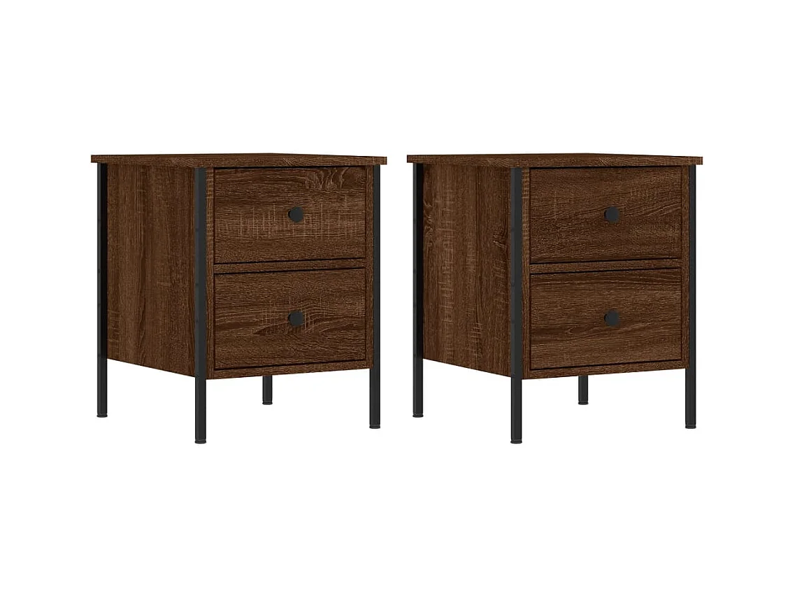 Tables de chevet 2pcs chêne marron 40x42x50cm bois d'ingénierie