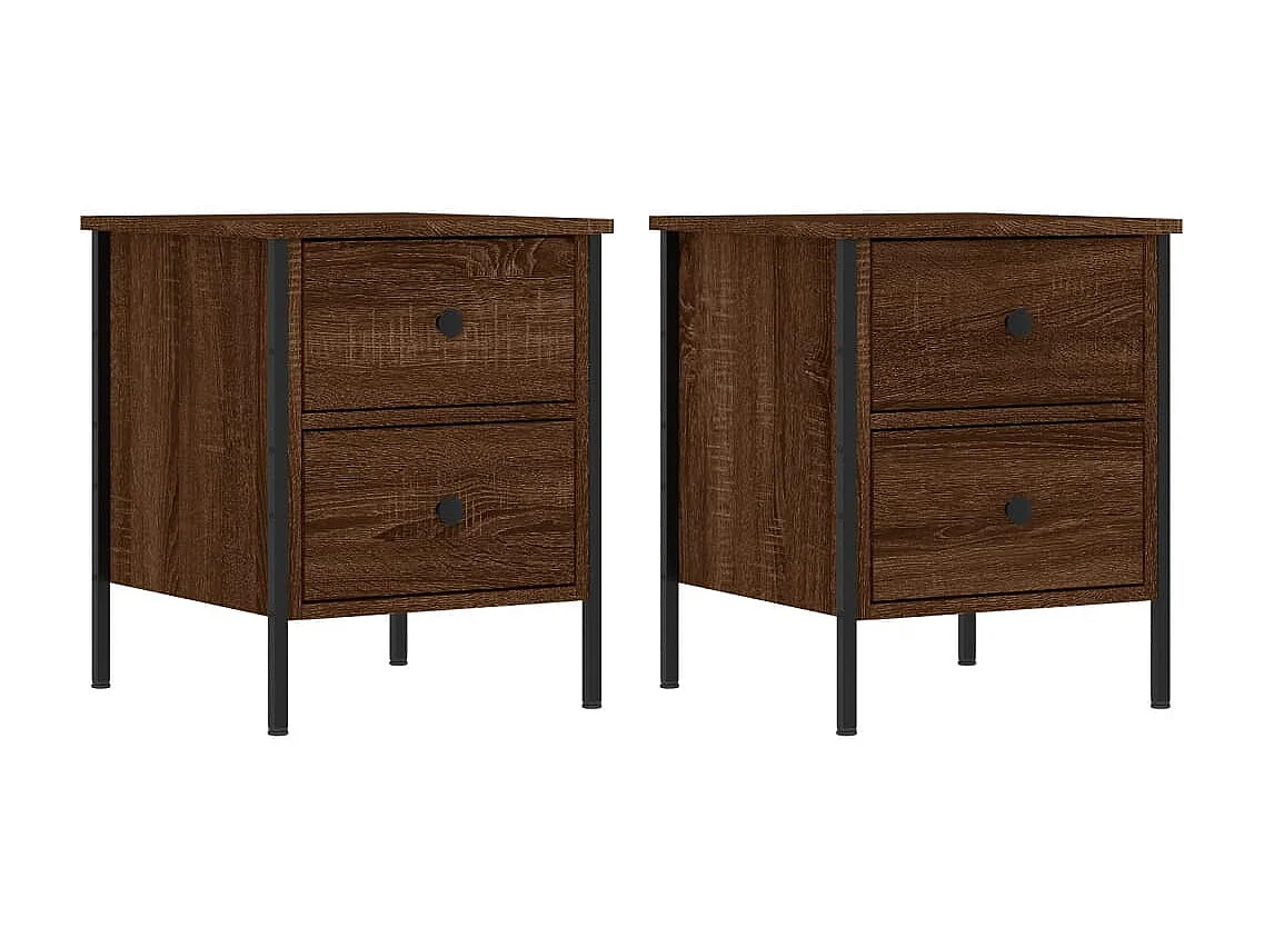 Tables de chevet 2pcs chêne marron 40x42x50cm bois d'ingénierie