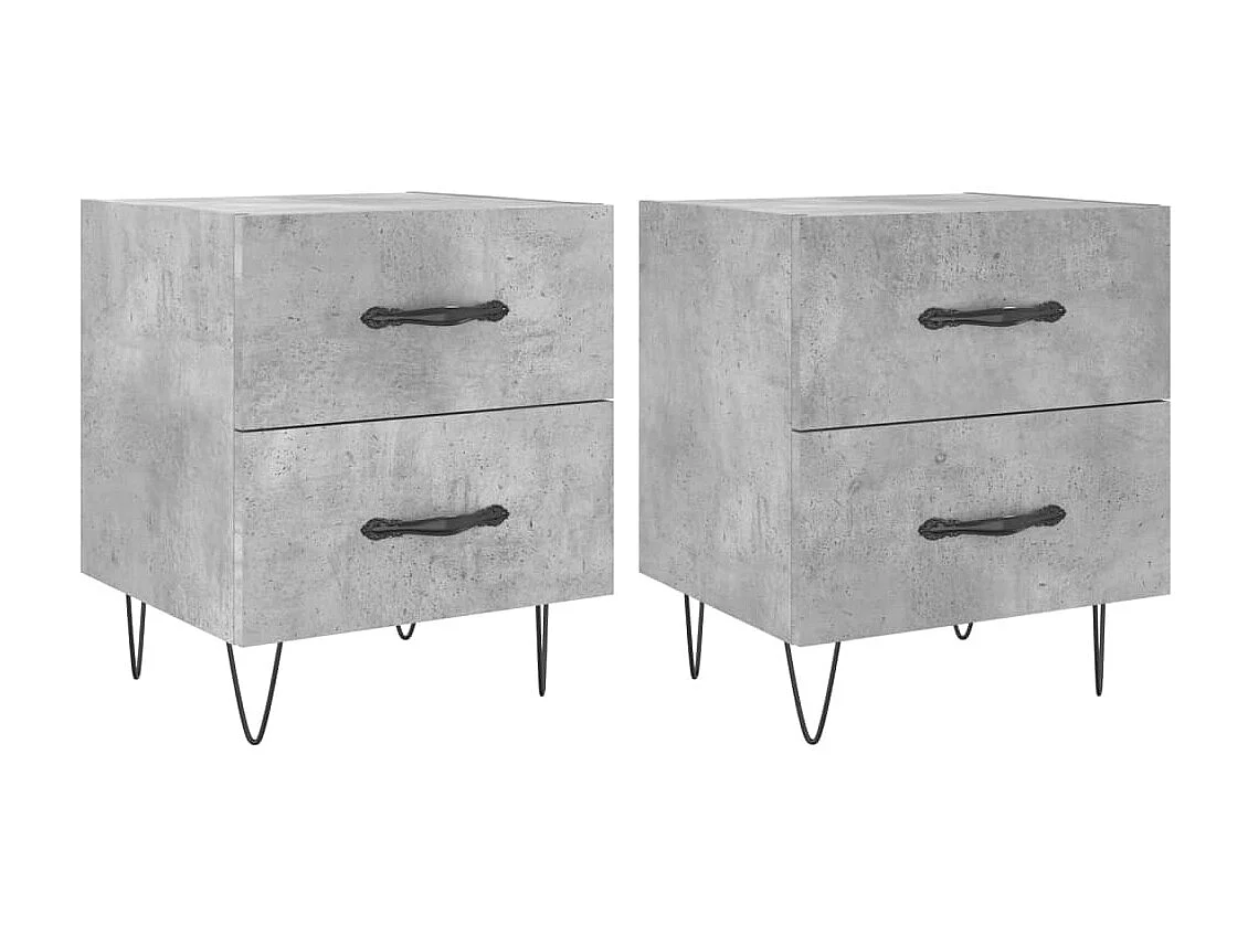 Nachttische 2 Stück betongrau 40x35x47,5cm Holzwerkstoff