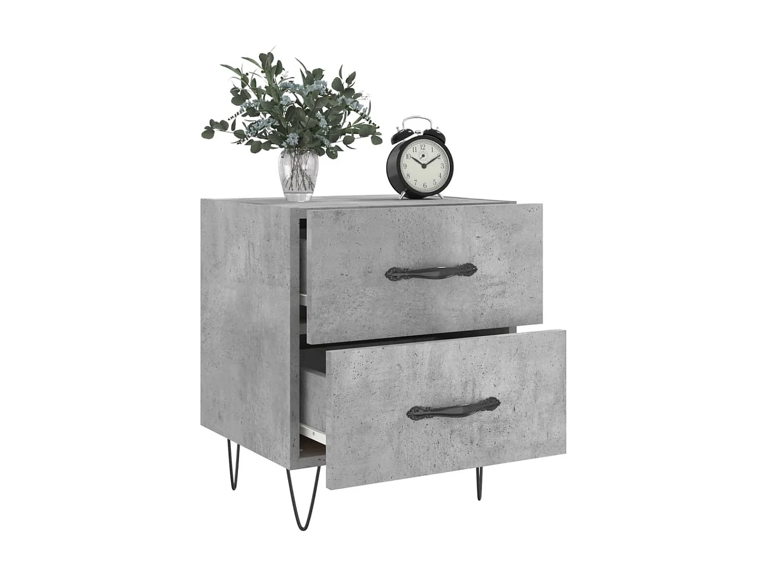 Nachttische 2 Stück betongrau 40x35x47,5cm Holzwerkstoff