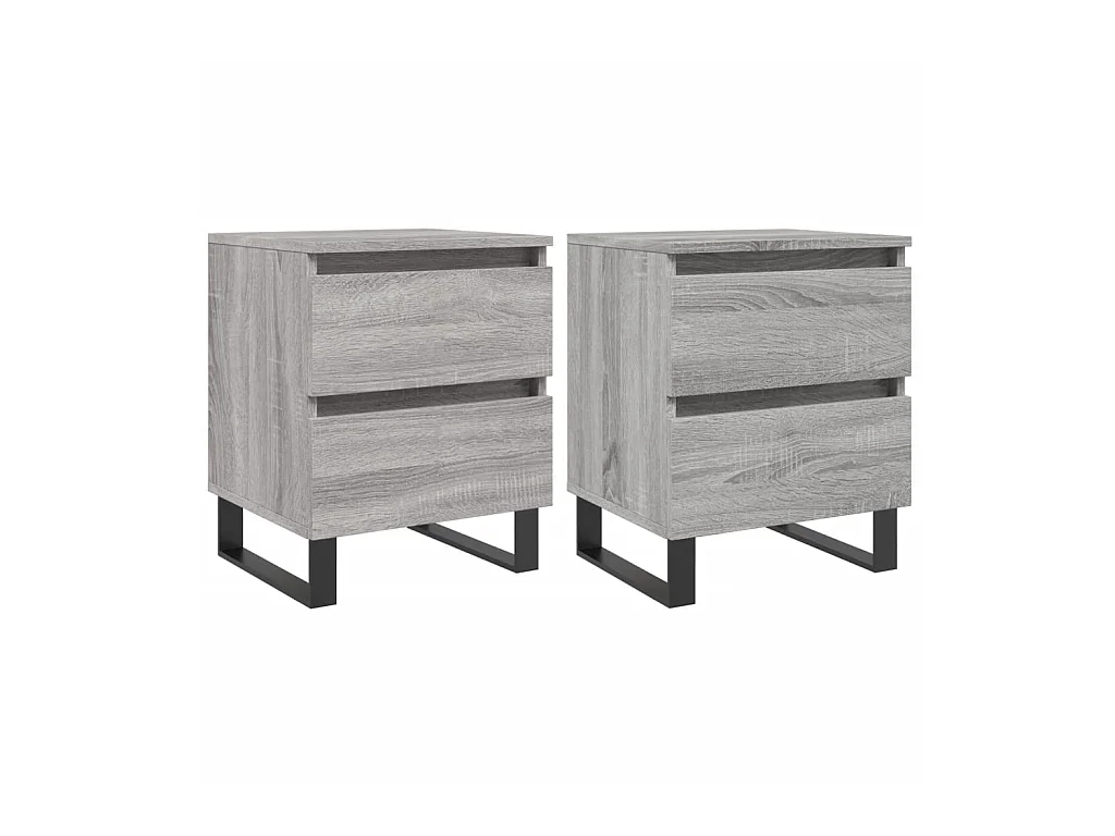 Nachtkastjes 2 stuks sonoma grijs 40x35x50 cm samengesteld hout