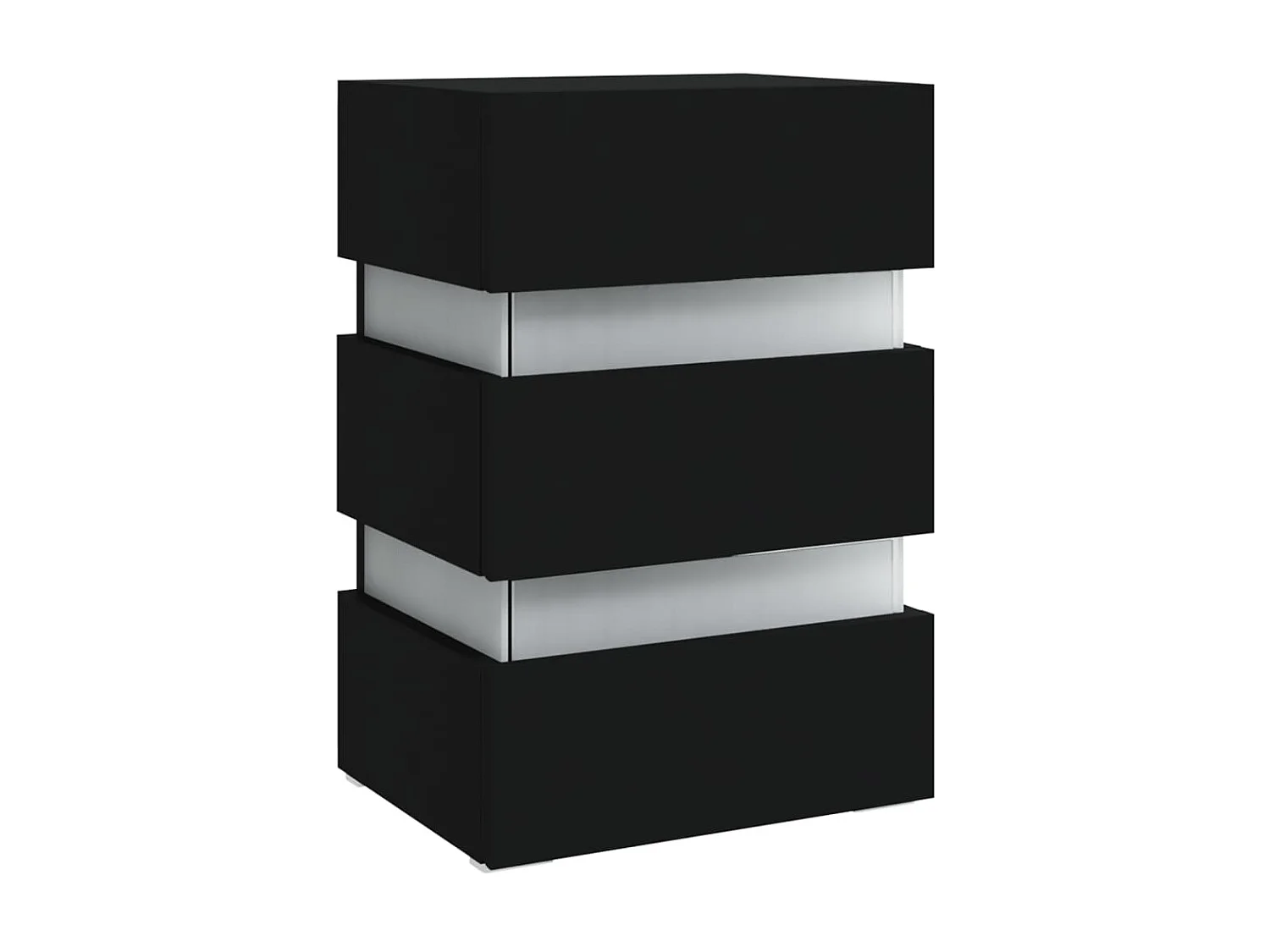 Table de chevet à LED Noir 45x35x67 cm Bois d'ingénierie