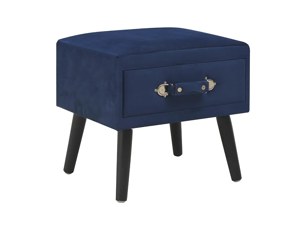 Tables de chevet 2 pcs Bleu 40x35x40 cm Velours