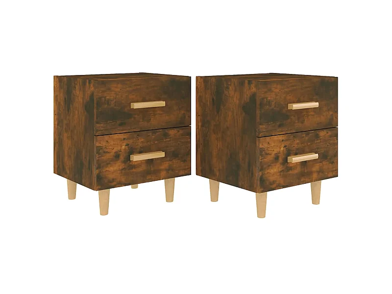 Tables de chevet 2 pcs Chêne fumé 40x35x47,5 cm