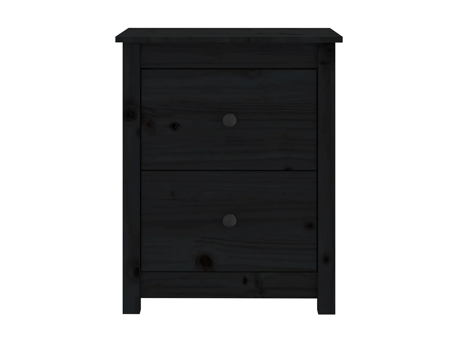 Tables de chevet 2 pcs Noir 50x35x61,5 cm Bois de pin massif