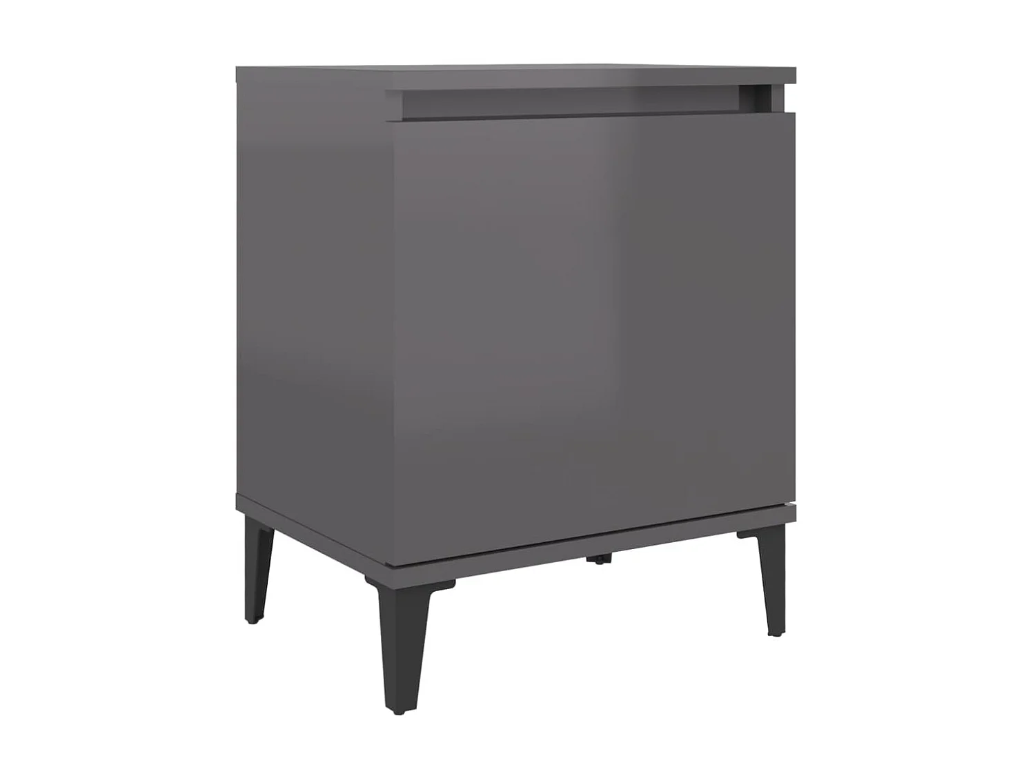 Table de chevet avec pieds en métal Gris brillant 40x30x50 cm