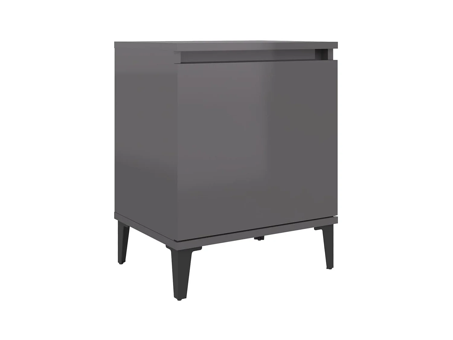 Table de chevet avec pieds en métal Gris brillant 40x30x50 cm