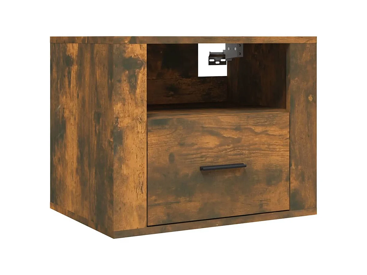 Comodino sospeso Rovere affumicato 50x36x40 cm