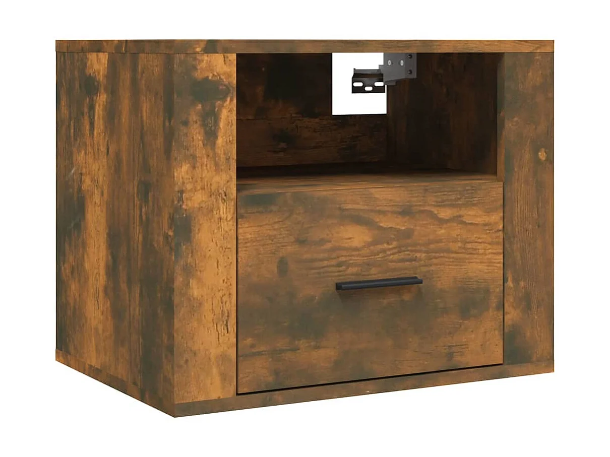 Table de chevet murale Chêne fumé 50x36x40 cm