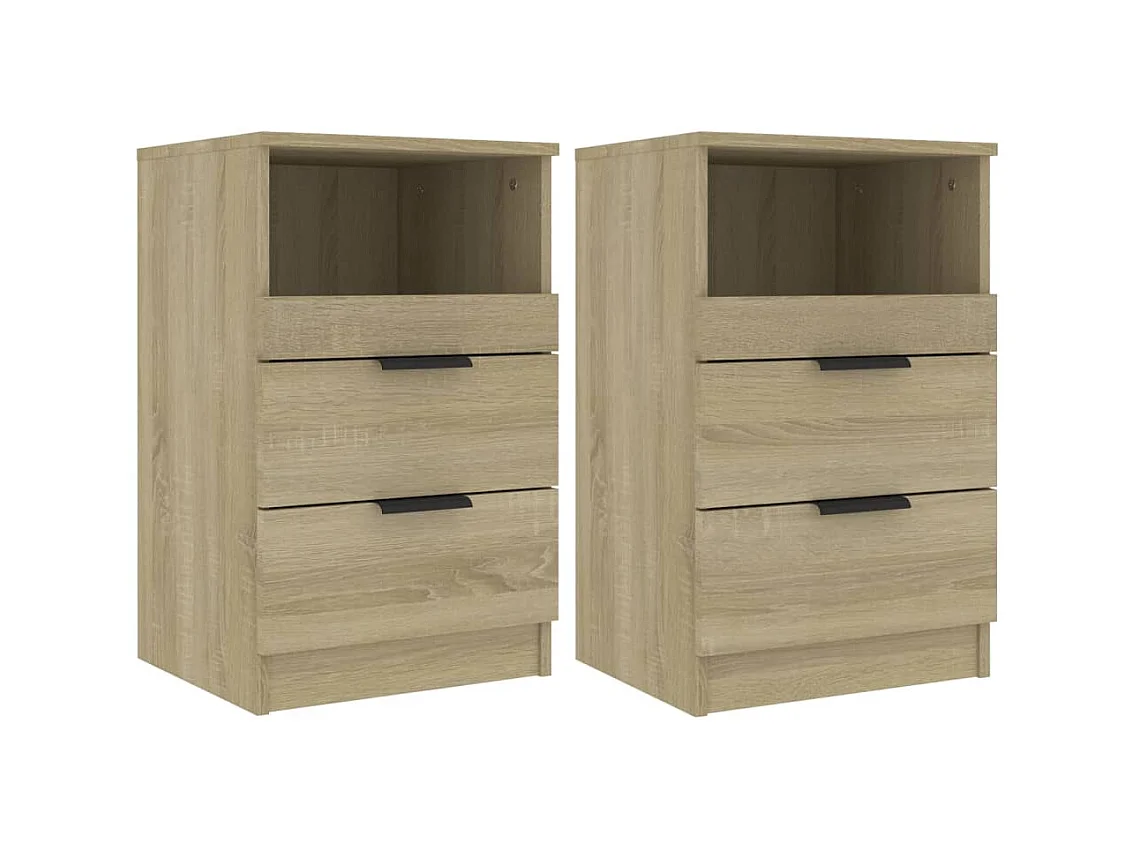 Tables de chevet 2 pcs Chêne Sonoma Bois d'ingénierie
