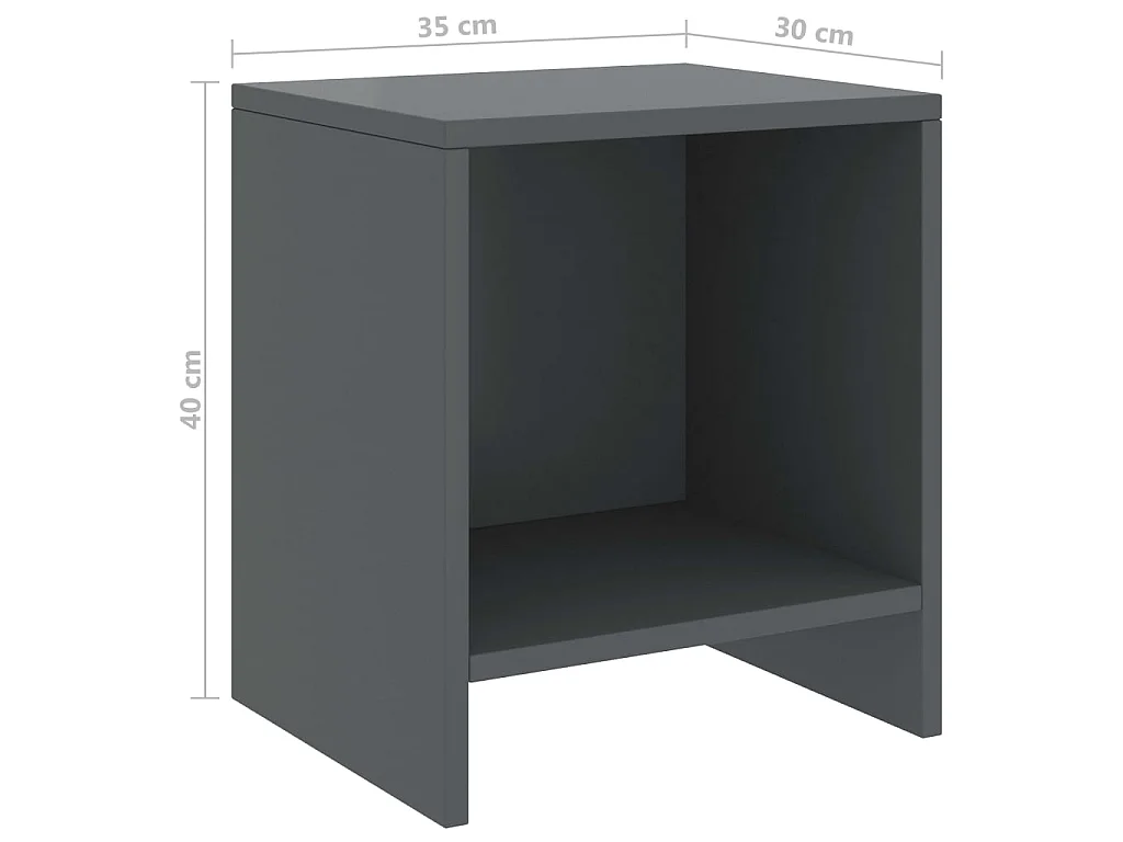 Tables de chevet 2 pcs Gris foncé 35x30x40cm Bois de pin massif