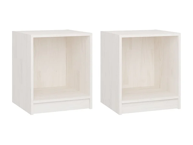 Tables de chevet 2 pcs Blanc 35,5x33,5x41,5 cm Pin massif