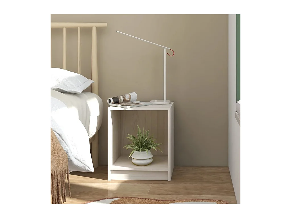 Tables de chevet 2 pcs Blanc 35,5x33,5x41,5 cm Pin massif