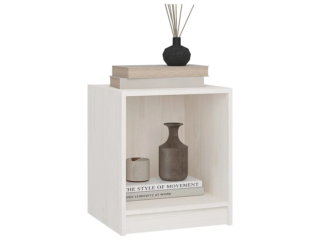 Tables de chevet 2 pcs Blanc 35,5x33,5x41,5 cm Pin massif