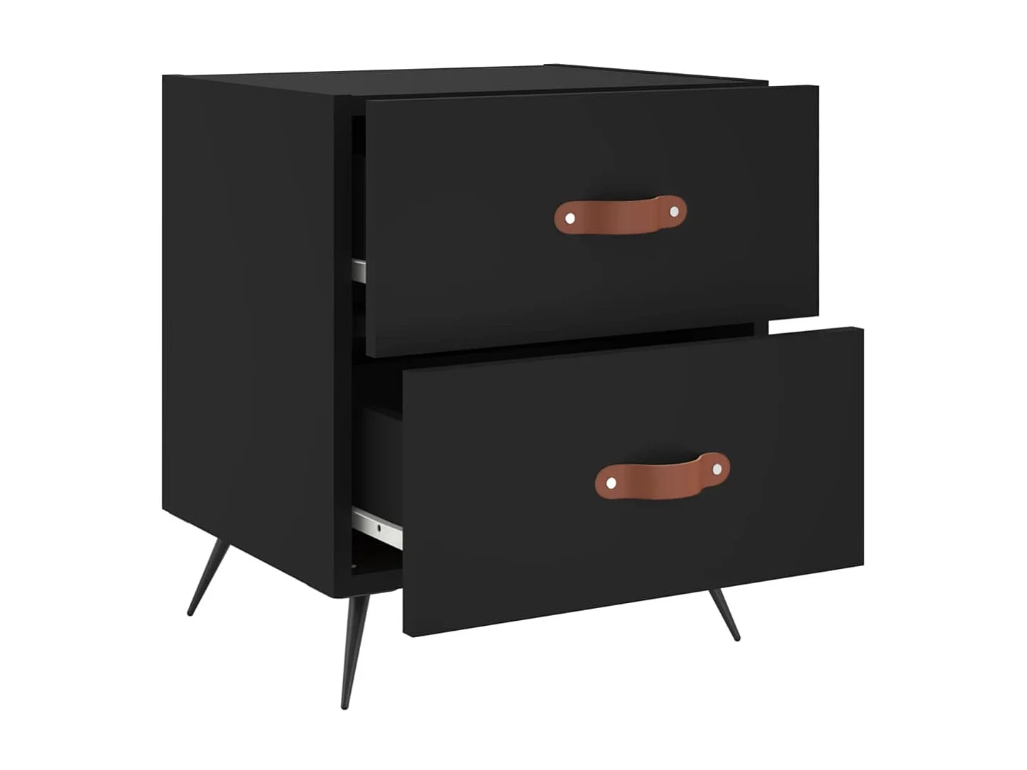 Table de chevet noir 40x35x47,5 cm bois d’ingénierie