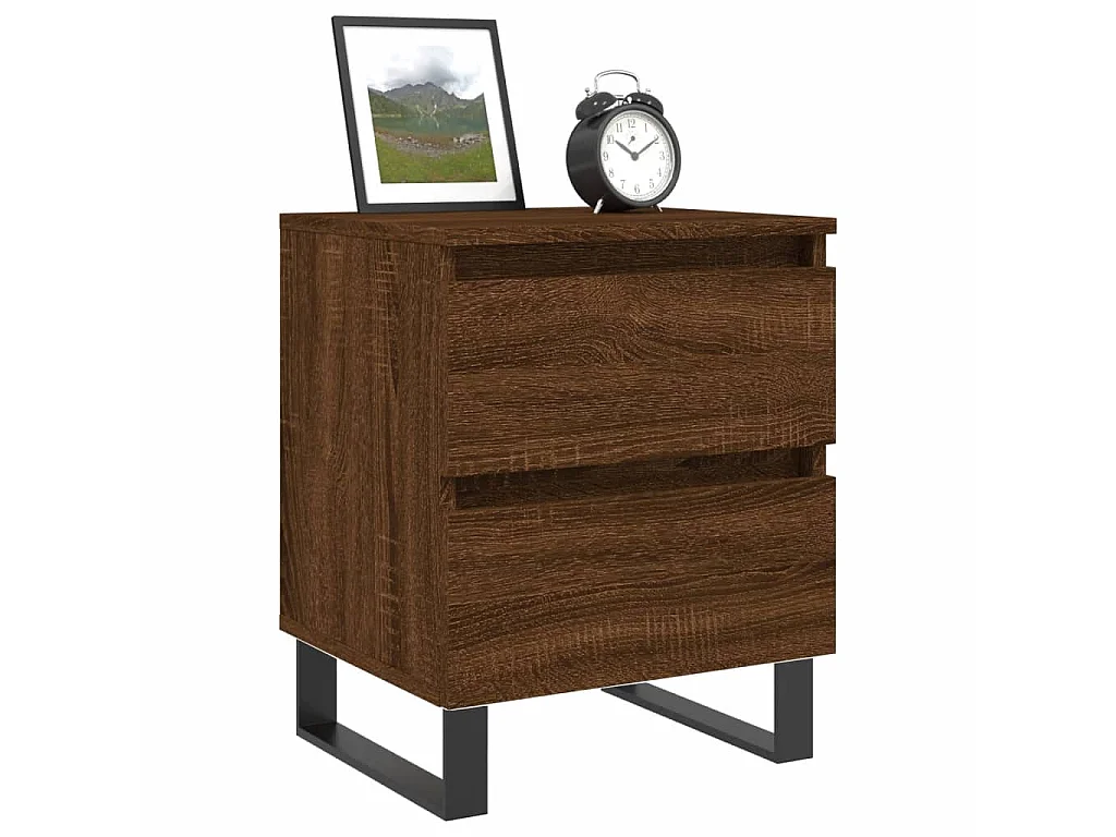 Comodini 2 pezzi rovere marrone 40x35x50 cm in multistrato