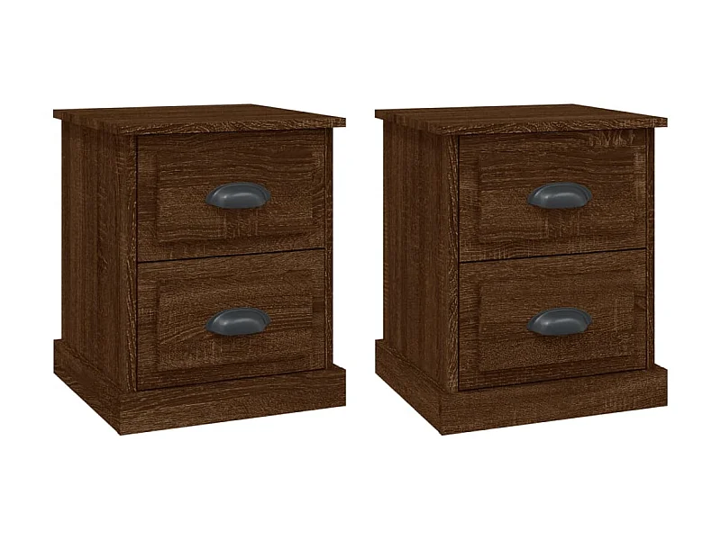 Tables de chevet 2pcs chêne marron 39x39x47,5cm bois ingénierie