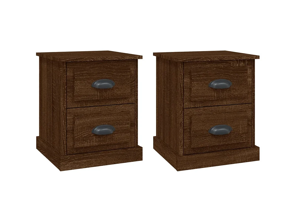 Tables de chevet 2pcs chêne marron 39x39x47,5cm bois ingénierie