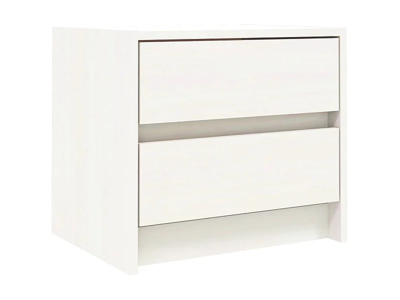 Table de chevet blanc 40x31x35,5 cm bois de pin massif