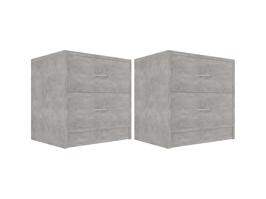 Tables de chevet 2 pcs Gris béton 40 x 30 x 40 cm Aggloméré