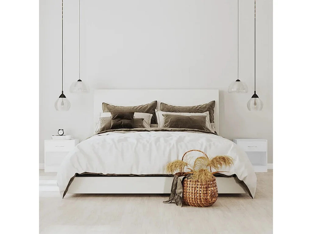 Comodino 2 pezzi con cassetto Bianco