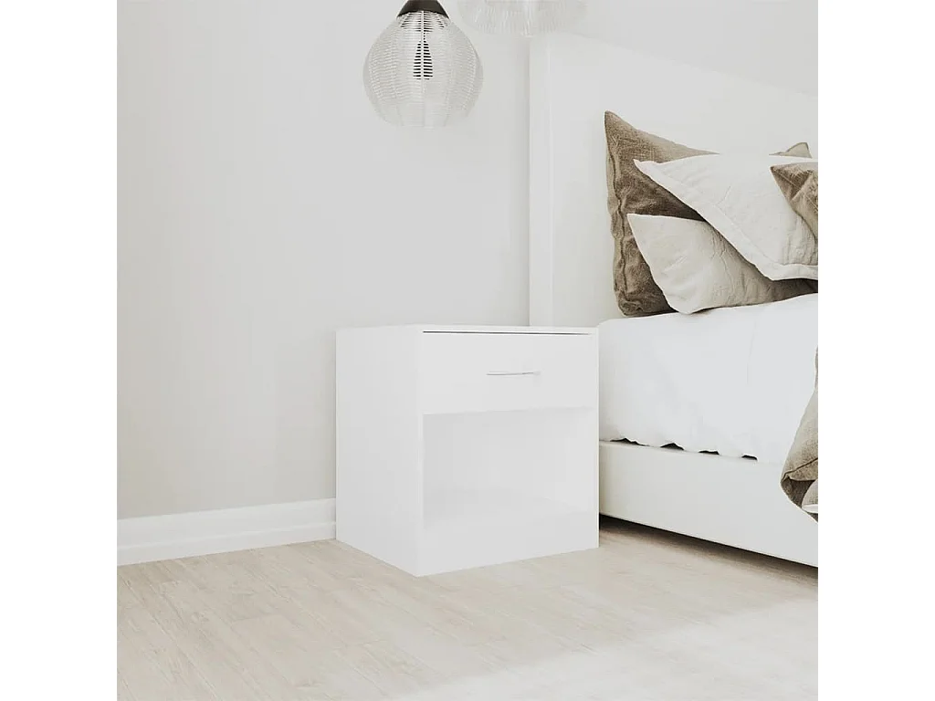 Comodino 2 pezzi con cassetto Bianco