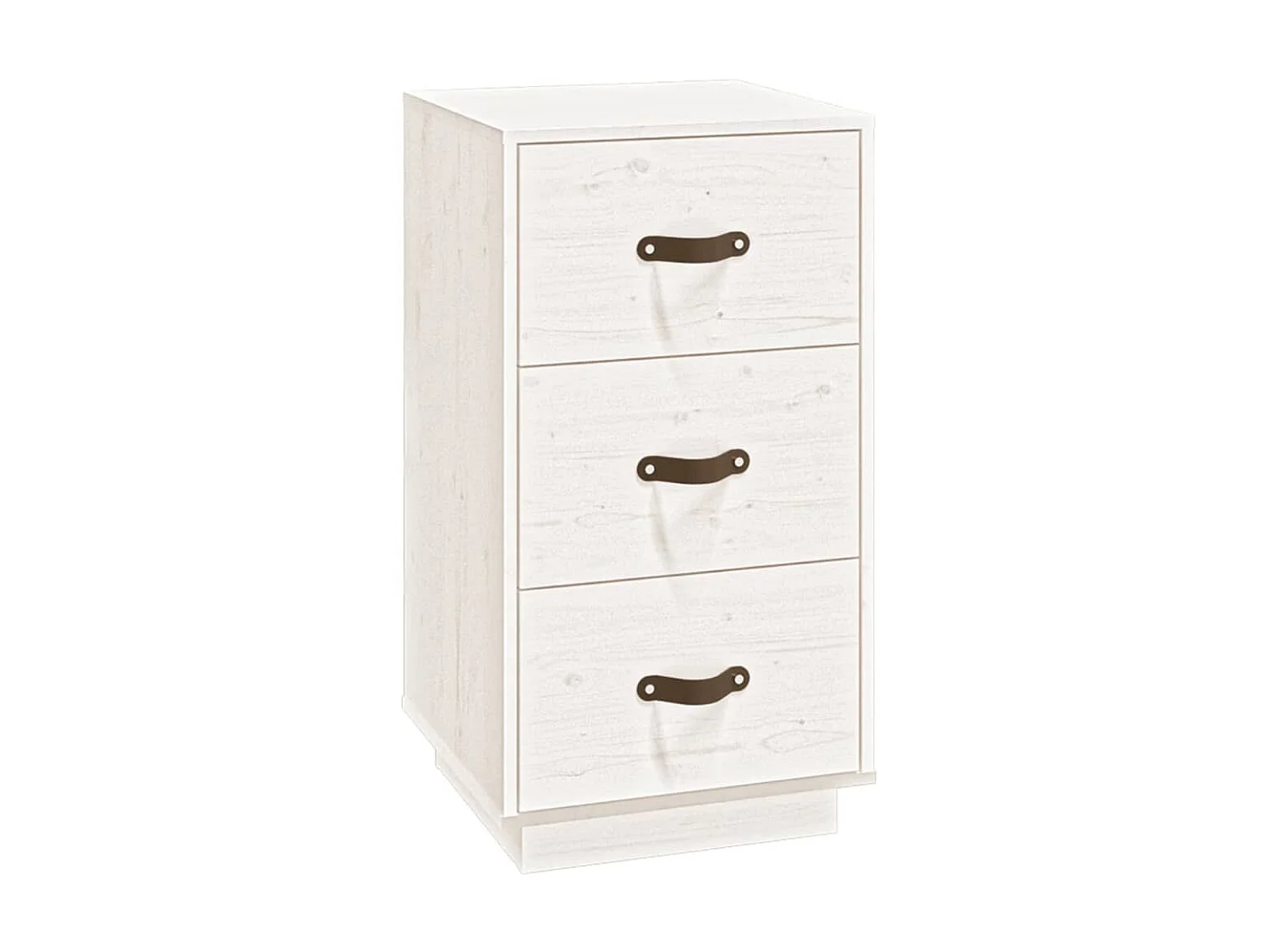 Mesita de noche Blanca 40x40x75 cm Madera maciza de pino