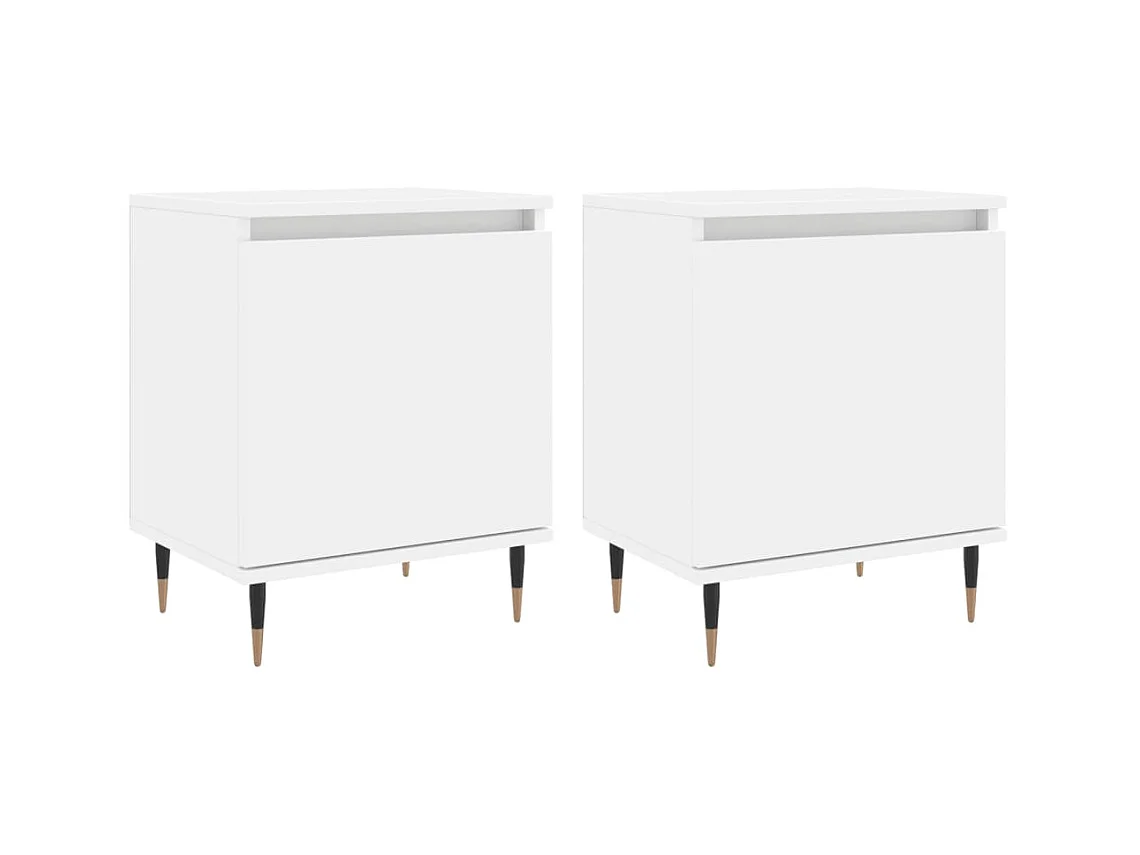 Tables de chevet 2 pcs blanc 40x30x50 cm bois d'ingénierie