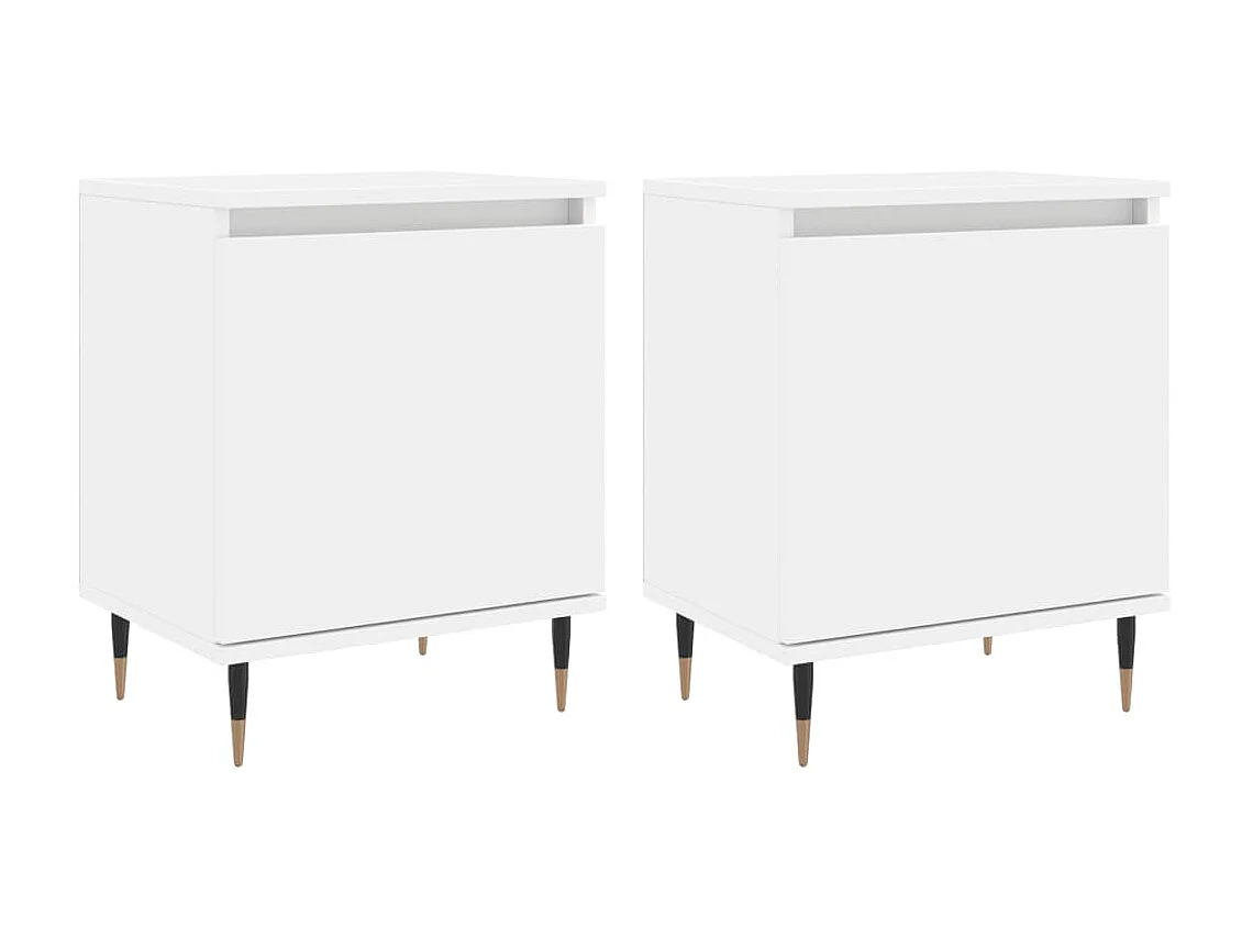 Tables de chevet 2 pcs blanc 40x30x50 cm bois d'ingénierie