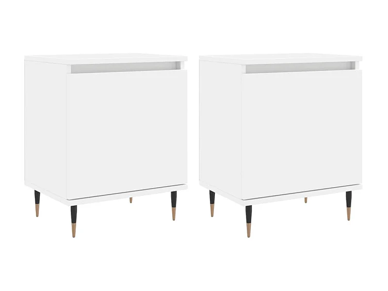 Nachtkastjes 2 stuks wit 40x30x50 cm samengesteld hout