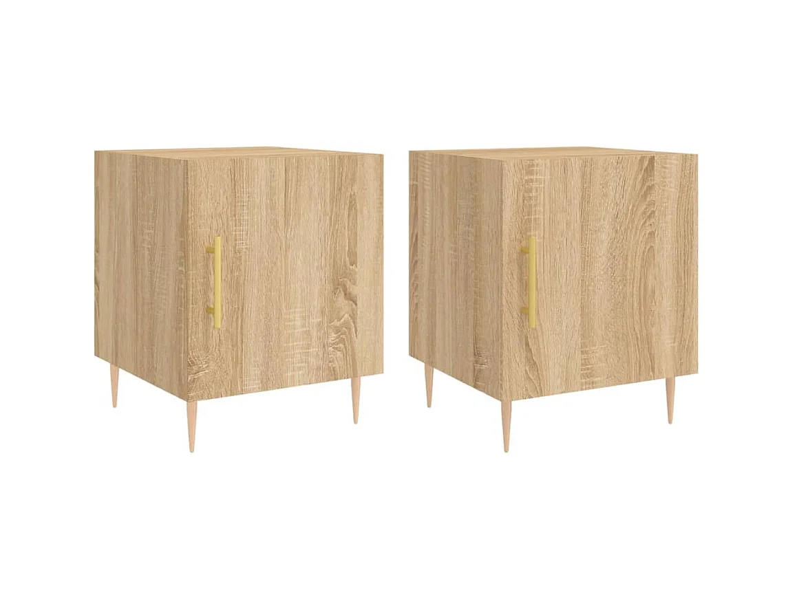 Comodini 2 pz rovere sonoma 40x40x50 cm in multistrato
