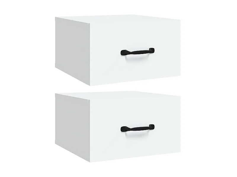 Nachtkastjes voor wandmontage 2 stuks wit 35x35x20 cm