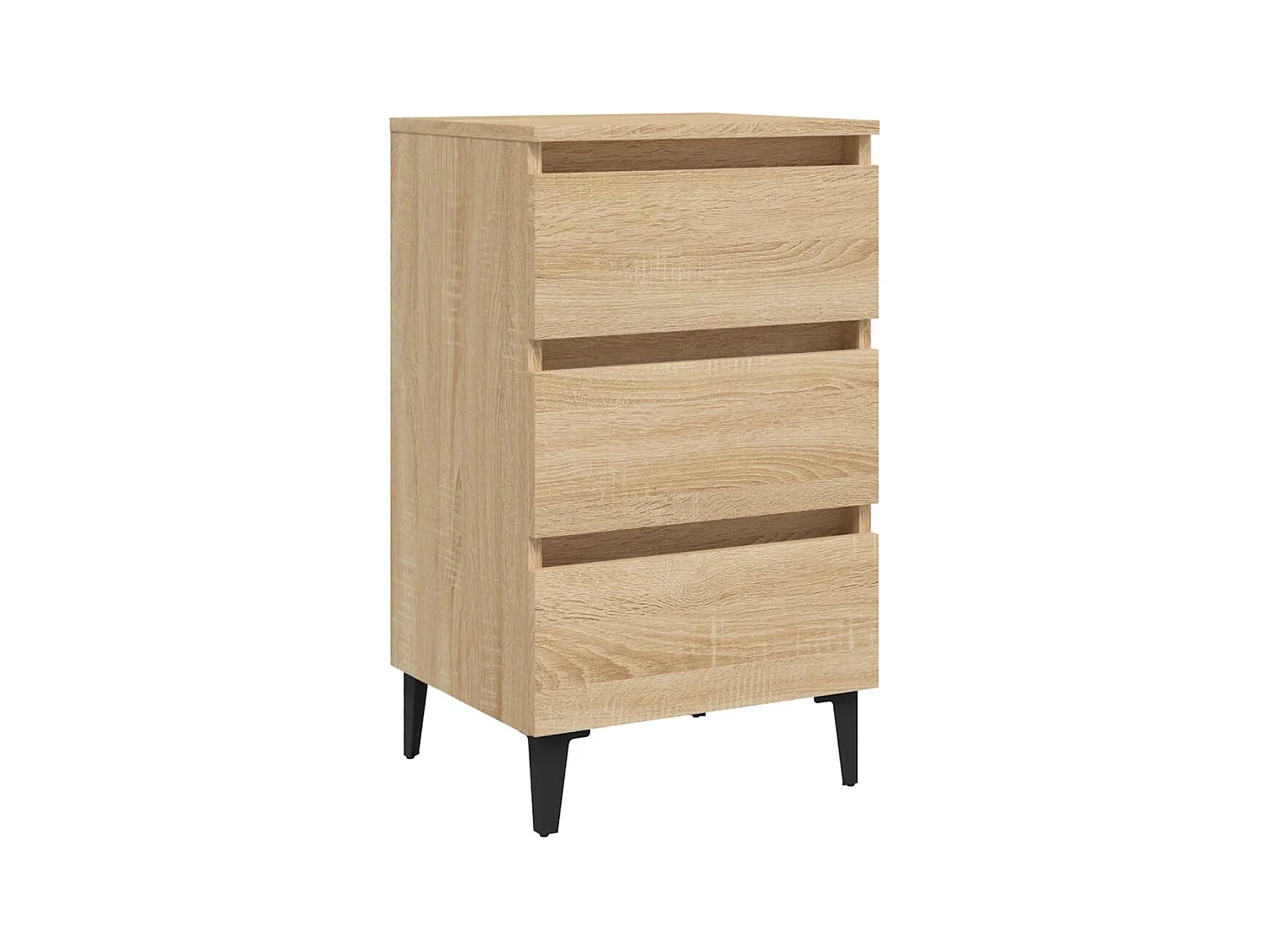 Comodino con gambe in metallo rovere Sonoma 40x35x69 cm