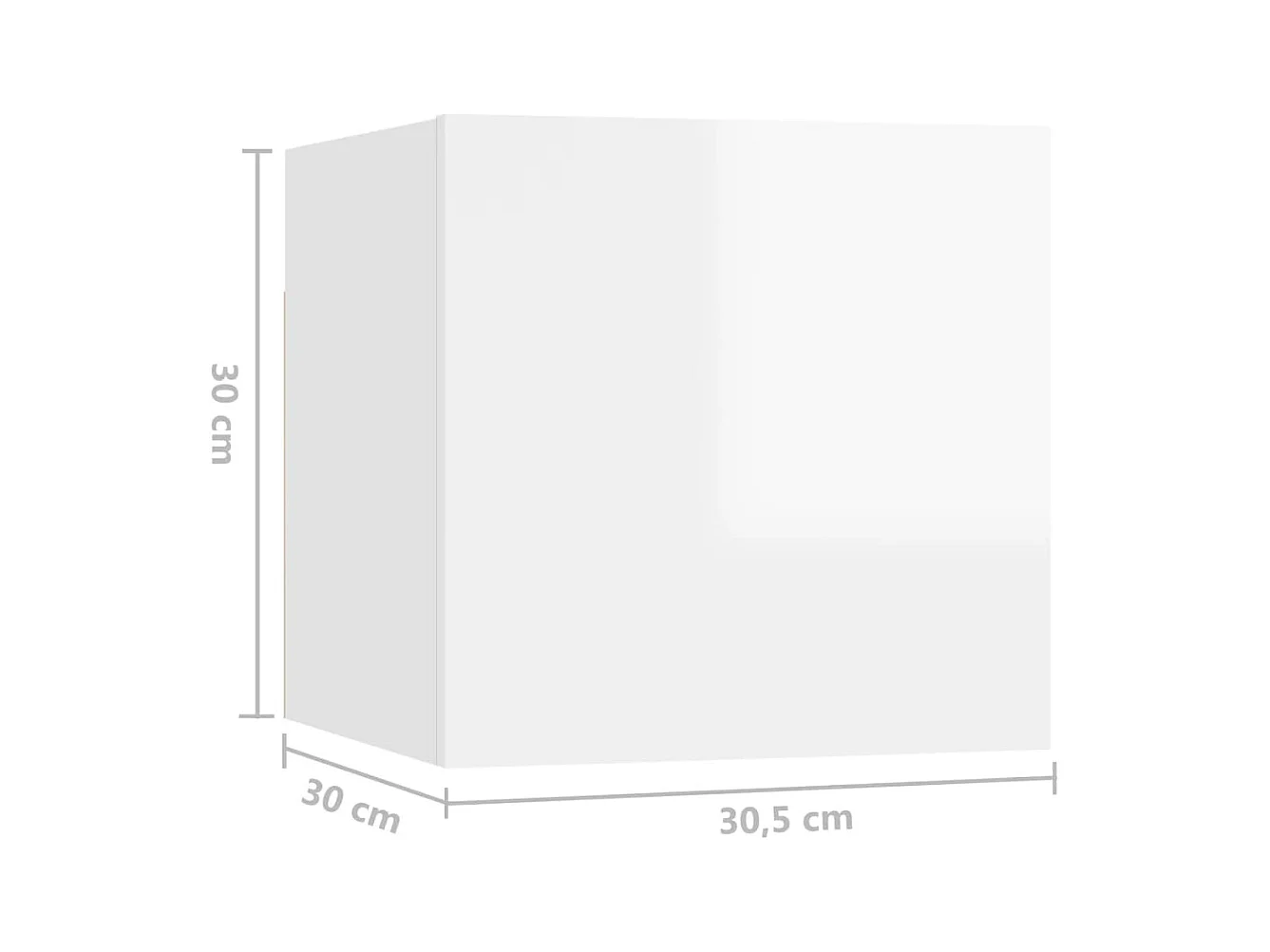 Tables de chevet 2 pcs Blanc brillant 30,5x30x30 cm Aggloméré
