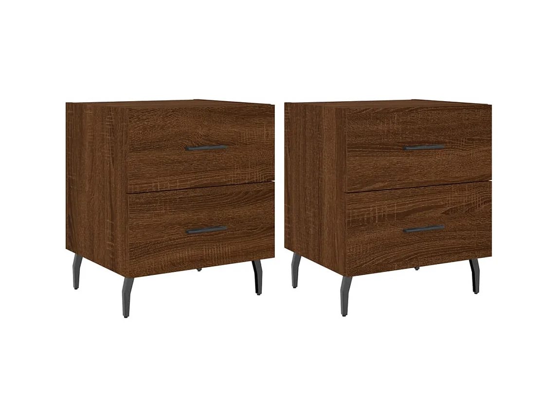 Comodini 2 pz rovere marrone 40x35x47,5 cm