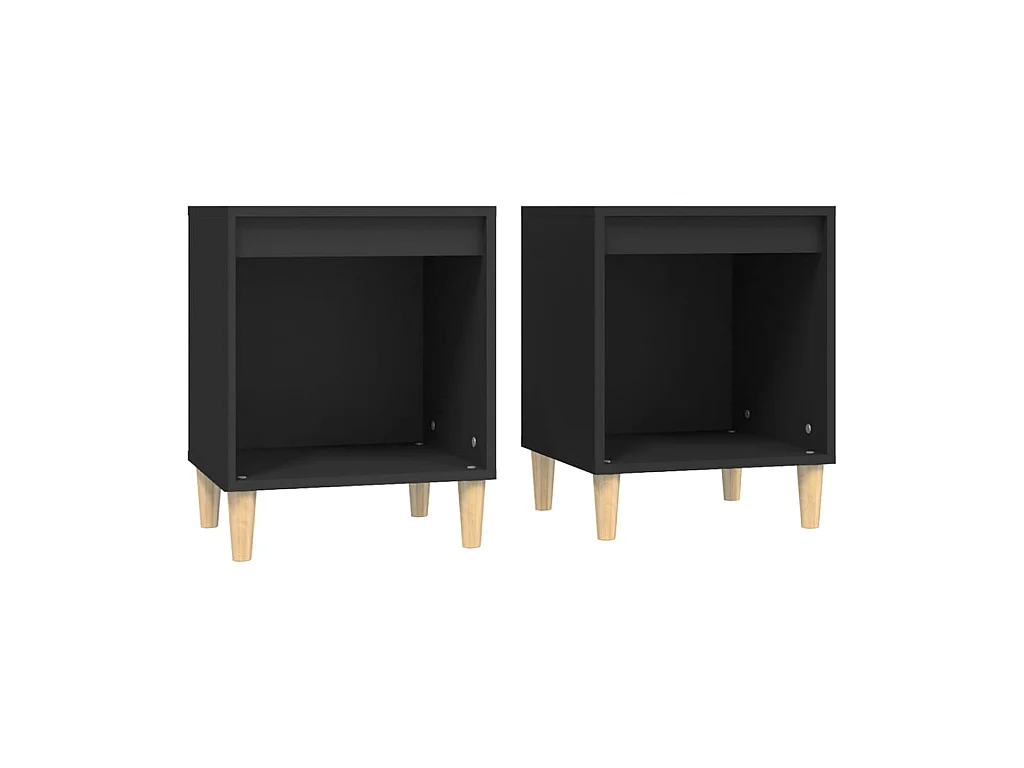 Nachtkastjes 2 stuks Zwart 40x35x50 cm
