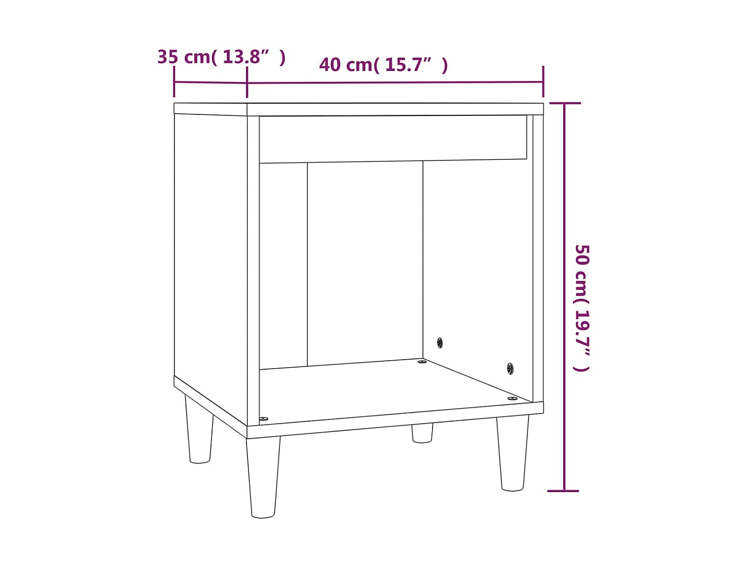 Comodini 2 pz Nero 40x35x50 cm