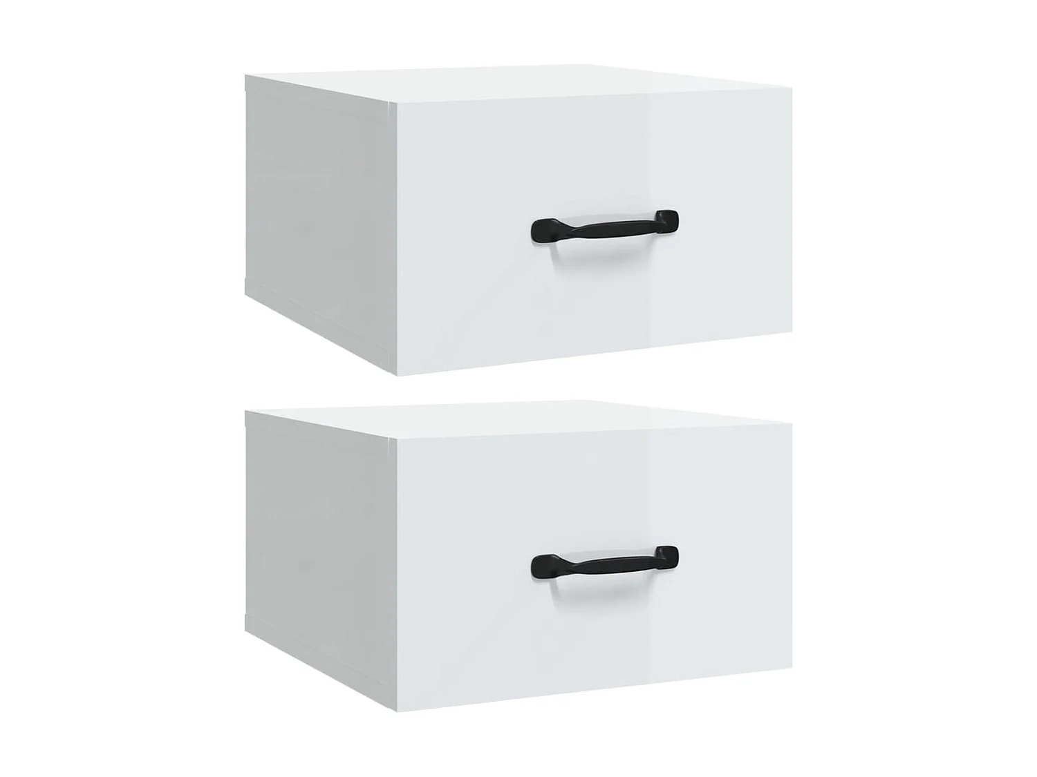 Tables de chevet murales 2 pcs Blanc brillant 35x35x20 cm