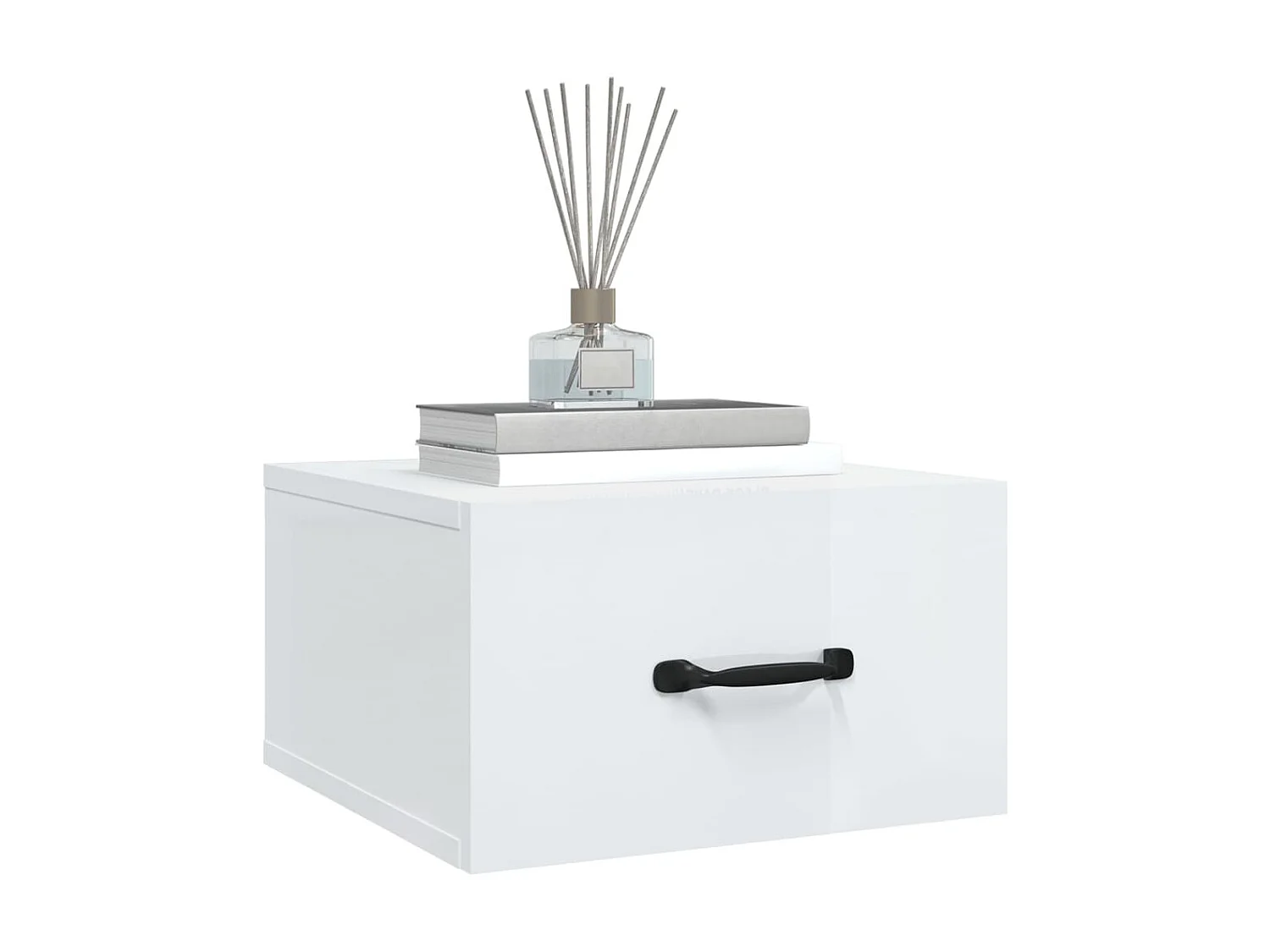 Tables de chevet murales 2 pcs Blanc brillant 35x35x20 cm