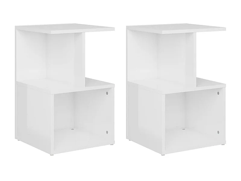 Comodini 2 pz Bianco lucido 35x35x55 cm Truciolare